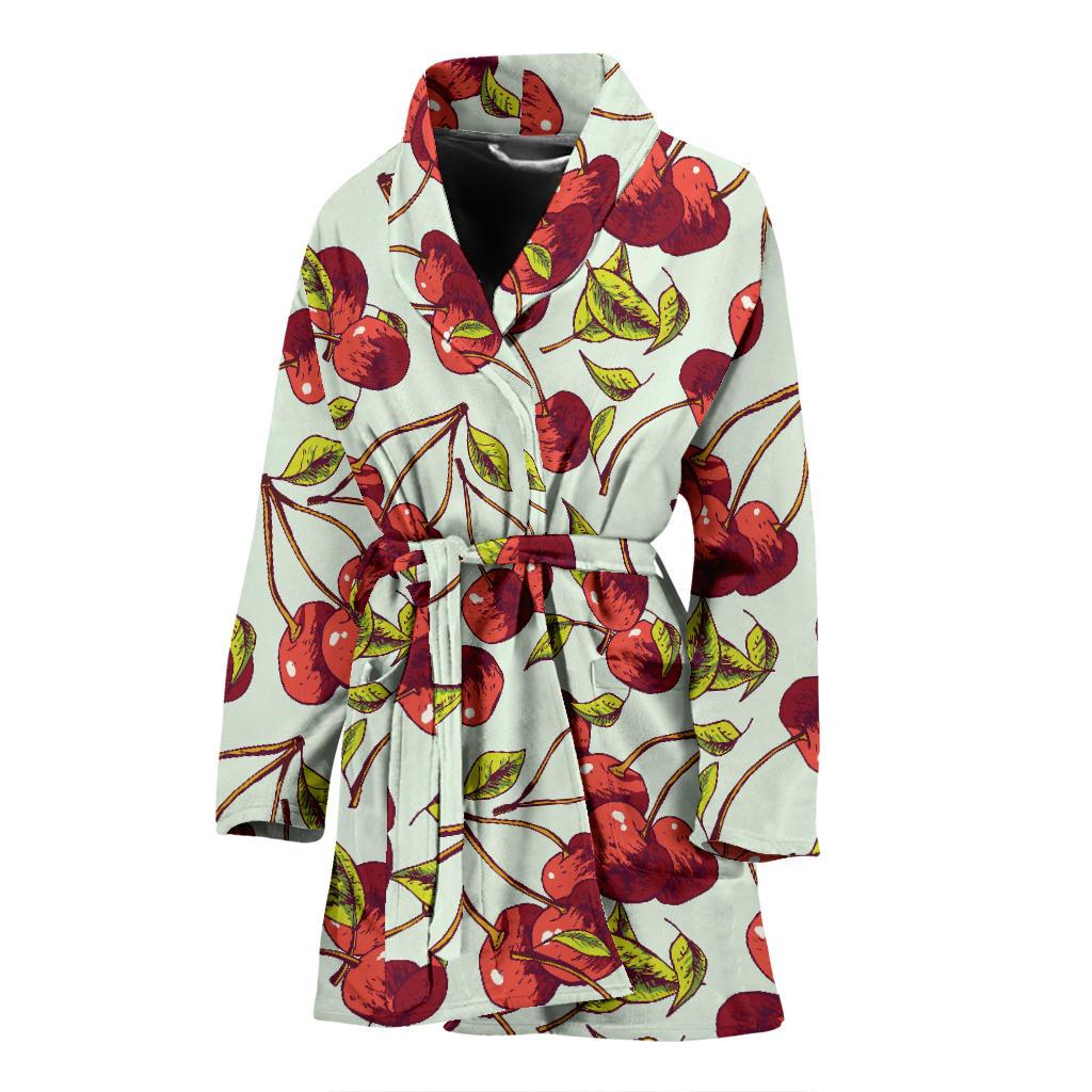 Cherry Hand Draw Women Bath Robe-JTAMIGO.COM