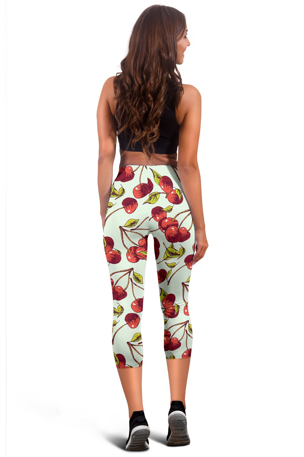 Cherry Hand Draw Women Capris