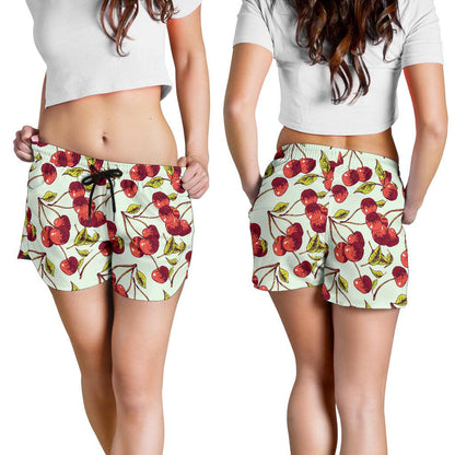 Cherry Hand Draw Women Shorts-JTAMIGO.COM