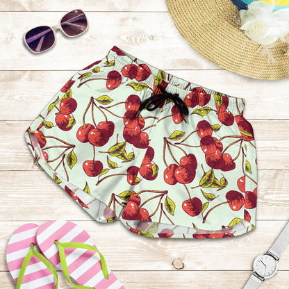 Cherry Hand Draw Women Shorts-JTAMIGO.COM