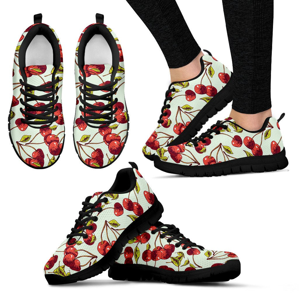 Cherry Hand Draw Women Sneakers Shoes