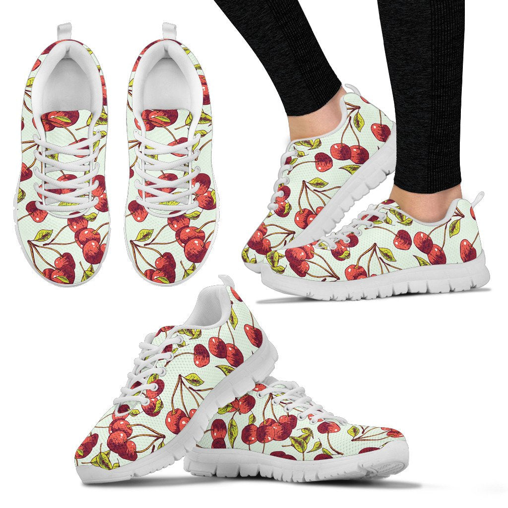 Cherry Hand Draw Women Sneakers Shoes