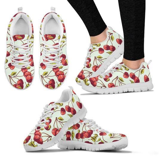 Cherry Hand Draw Women Sneakers Shoes