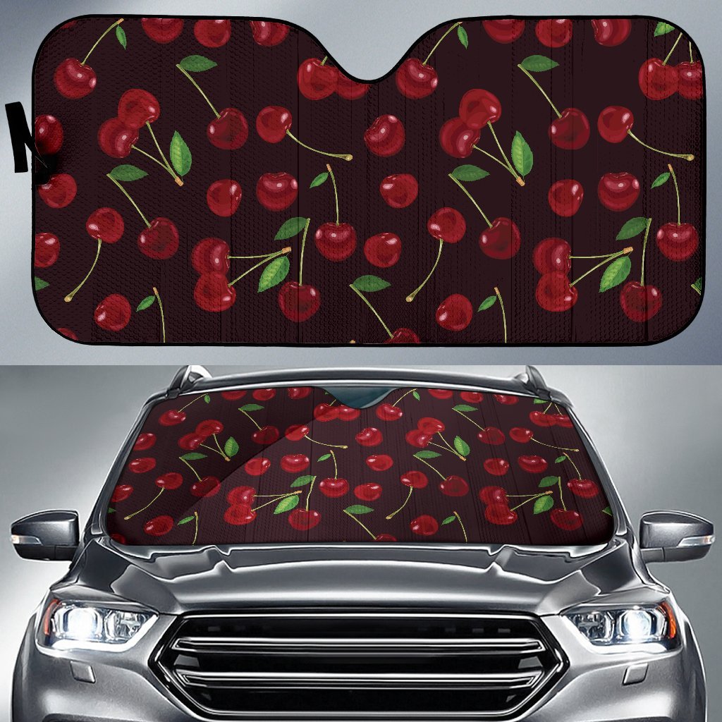 Cherry Hand Drawn Car Sun Shade For Windshield