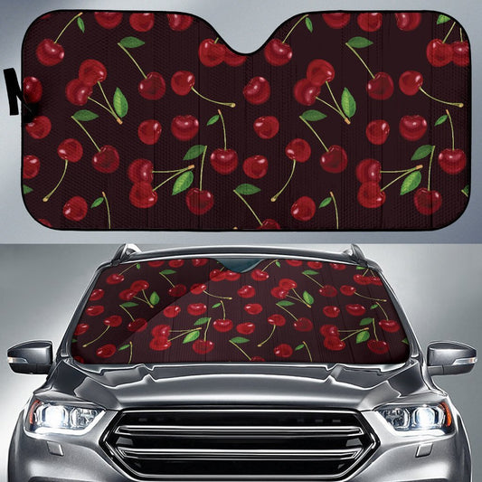 Cherry Hand Drawn Car Sun Shade For Windshield