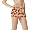 Cherry Orange Plaid Print High Waisted Spandex Shorts-JTAMIGO.COM