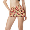 Cherry Orange Plaid Print High Waisted Spandex Shorts-JTAMIGO.COM