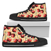 Cherry Orange Plaid Print Women High Top Shoes