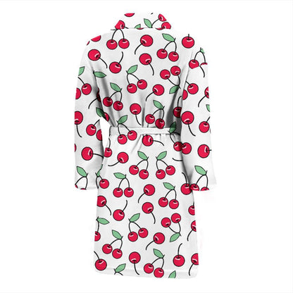 Cherry Pattern Print Design 03 Men Bathrobe-JORJUNE.COM