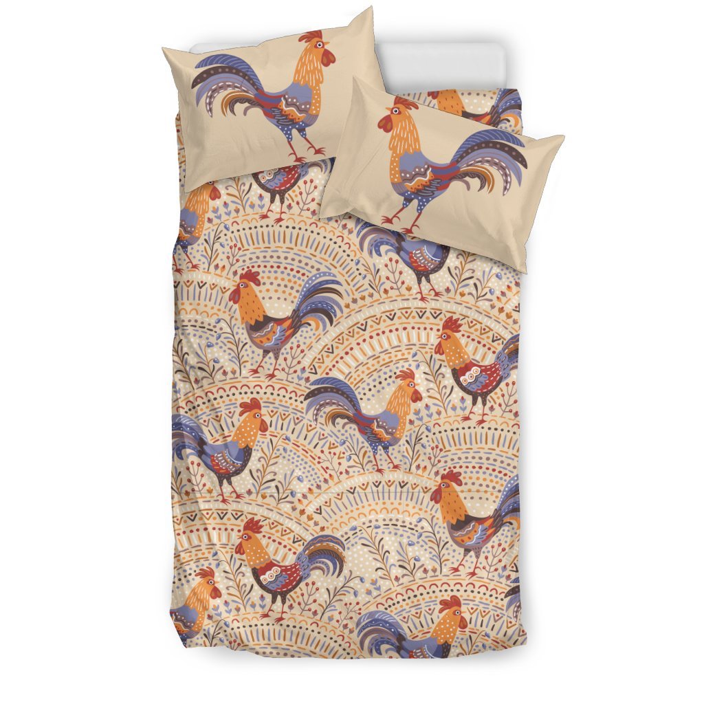 Chicken Boho Style Pattern Duvet Cover Bedding Set