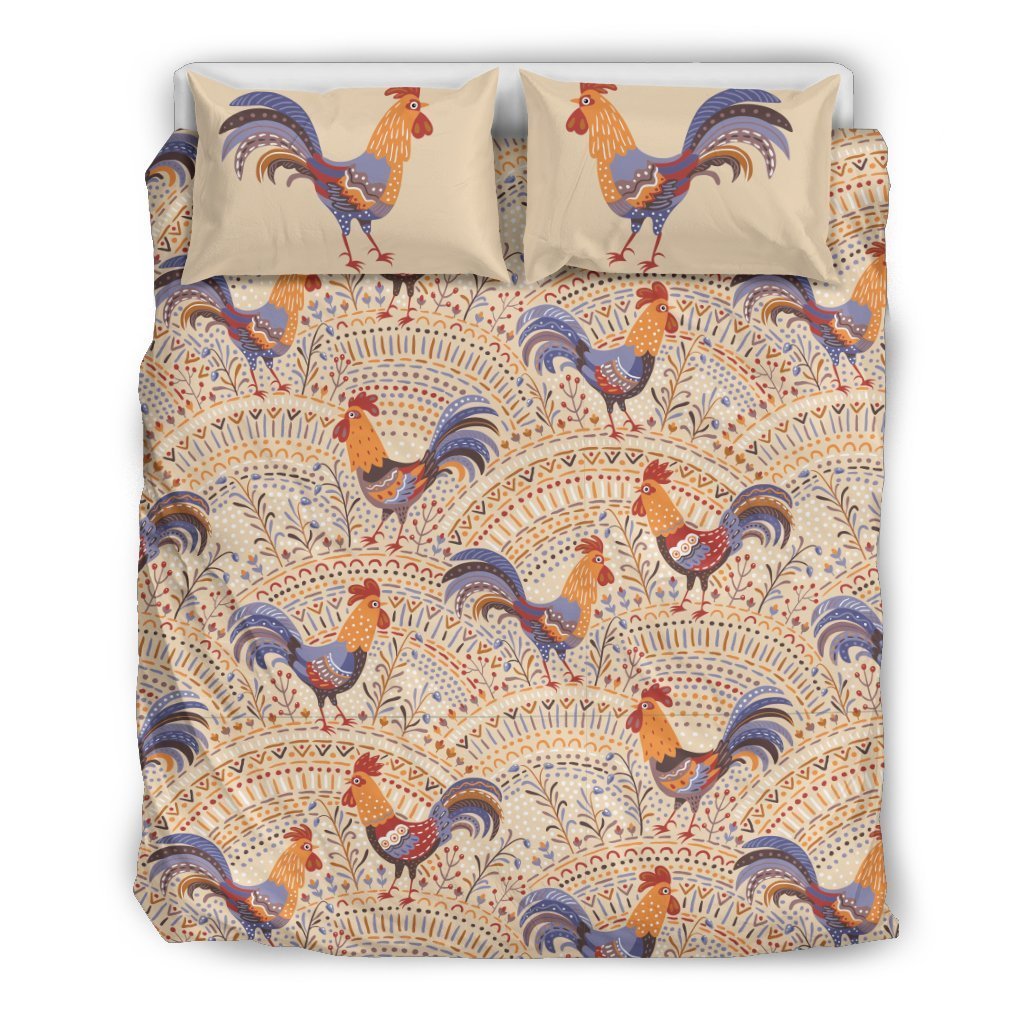 Chicken Boho Style Pattern Duvet Cover Bedding Set