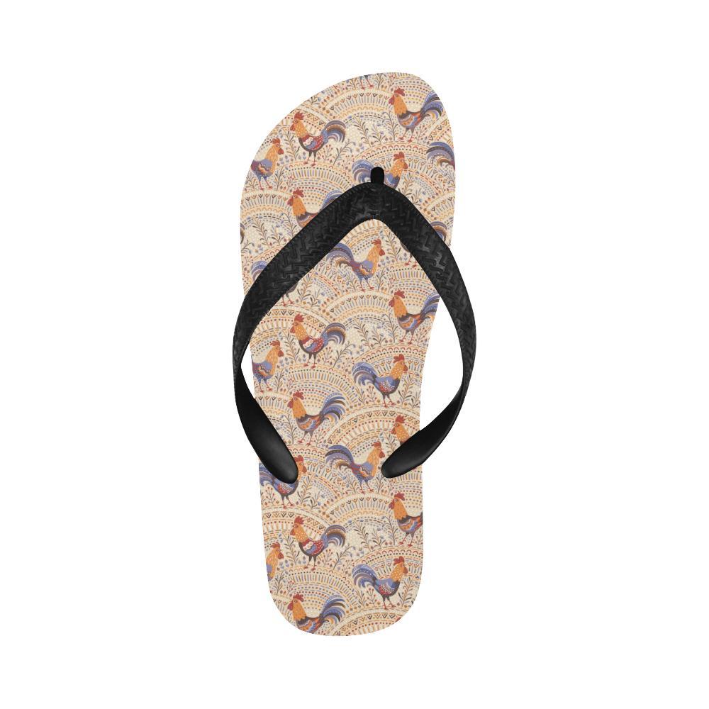 Chicken Boho Style Pattern Flip Flops-JTAMIGO.COM