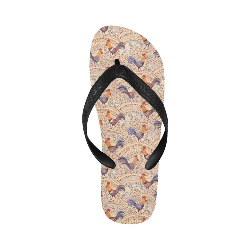 Chicken Boho Style Pattern Flip Flops-JTAMIGO.COM