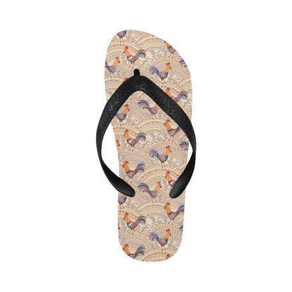 Chicken Boho Style Pattern Flip Flops-JTAMIGO.COM