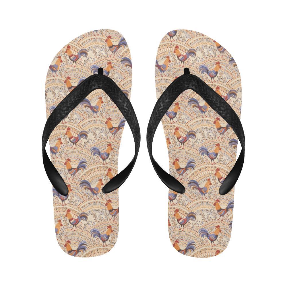 Chicken Boho Style Pattern Flip Flops-JTAMIGO.COM