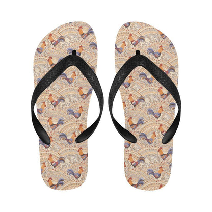 Chicken Boho Style Pattern Flip Flops-JTAMIGO.COM