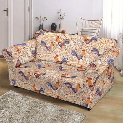 Chicken Boho Style Pattern Loveseat Slipcover-JTAMIGO.COM