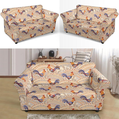 Chicken Boho Style Pattern Loveseat Slipcover-JTAMIGO.COM