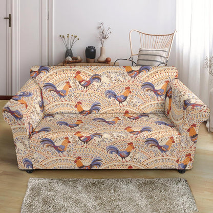 Chicken Boho Style Pattern Loveseat Slipcover-JTAMIGO.COM