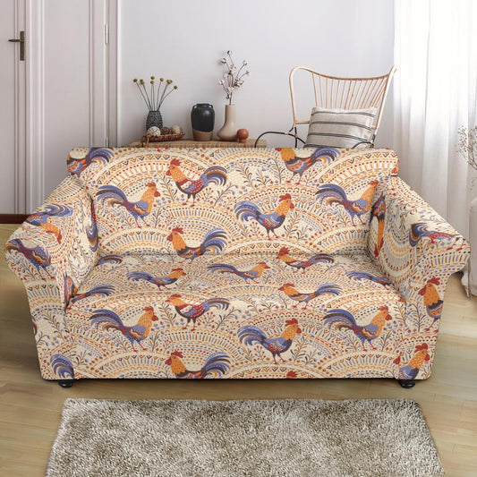 Chicken Boho Style Pattern Loveseat Slipcover-JTAMIGO.COM