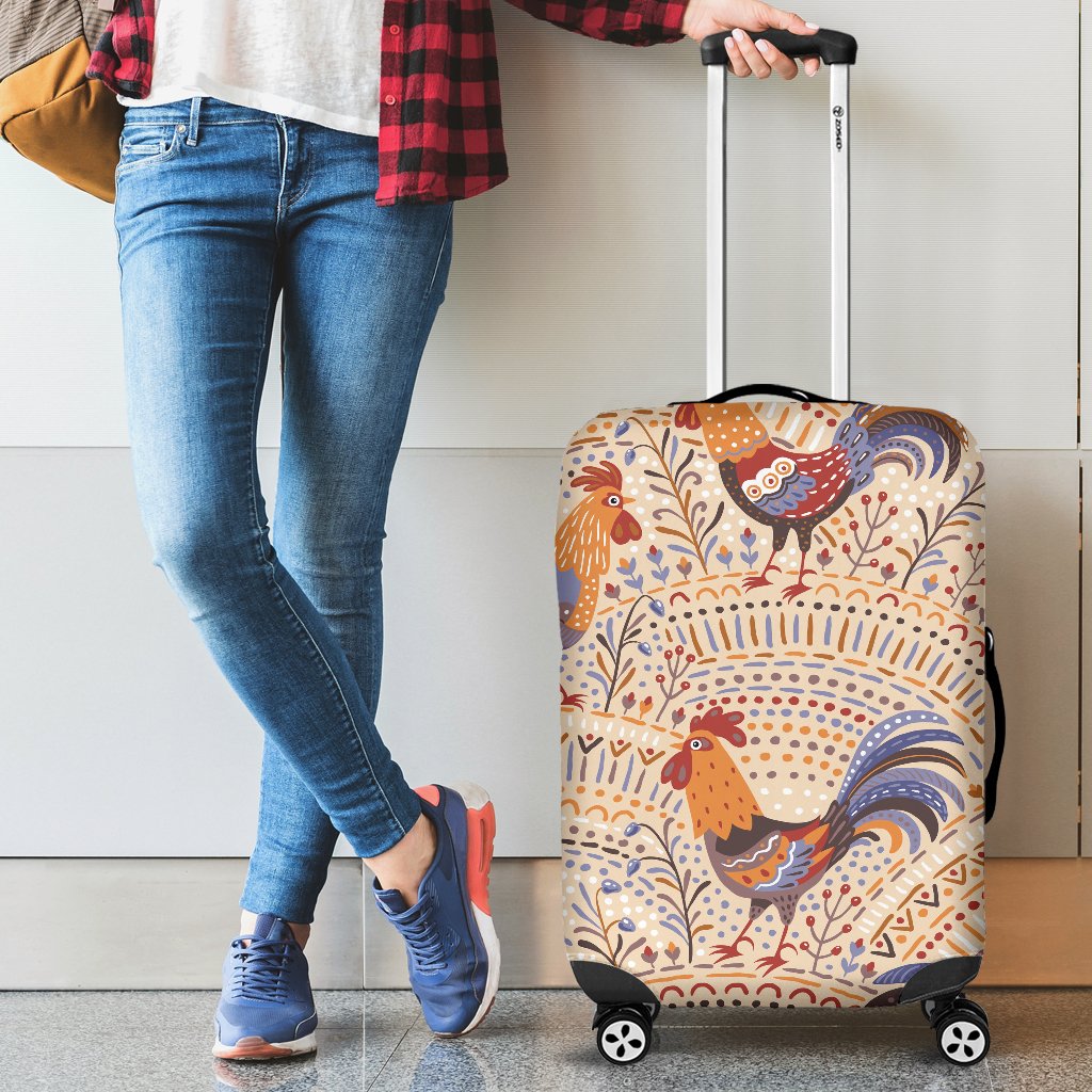 Chicken Boho Style Pattern Luggage Cover Protector