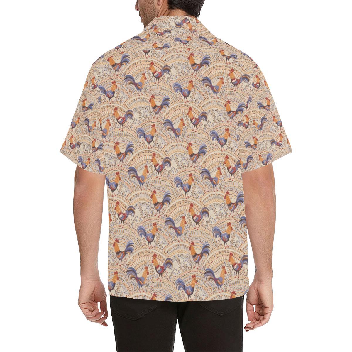 Chicken Boho Style Pattern Men Aloha Hawaiian Shirt