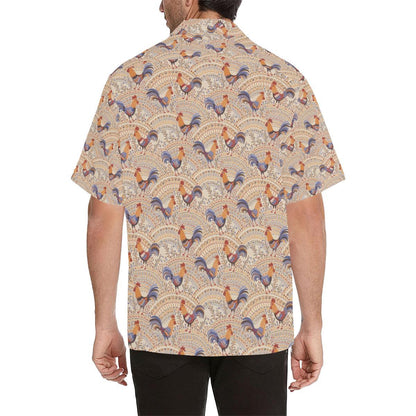 Chicken Boho Style Pattern Men Aloha Hawaiian Shirt