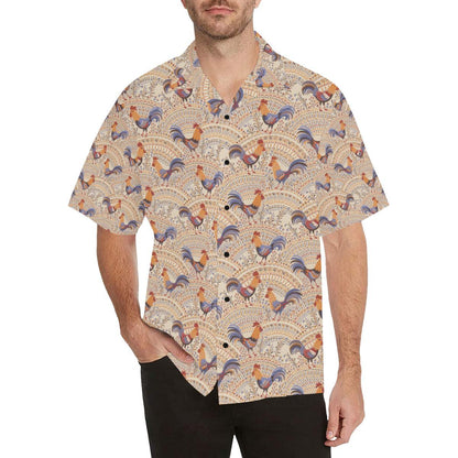 Chicken Boho Style Pattern Men Aloha Hawaiian Shirt