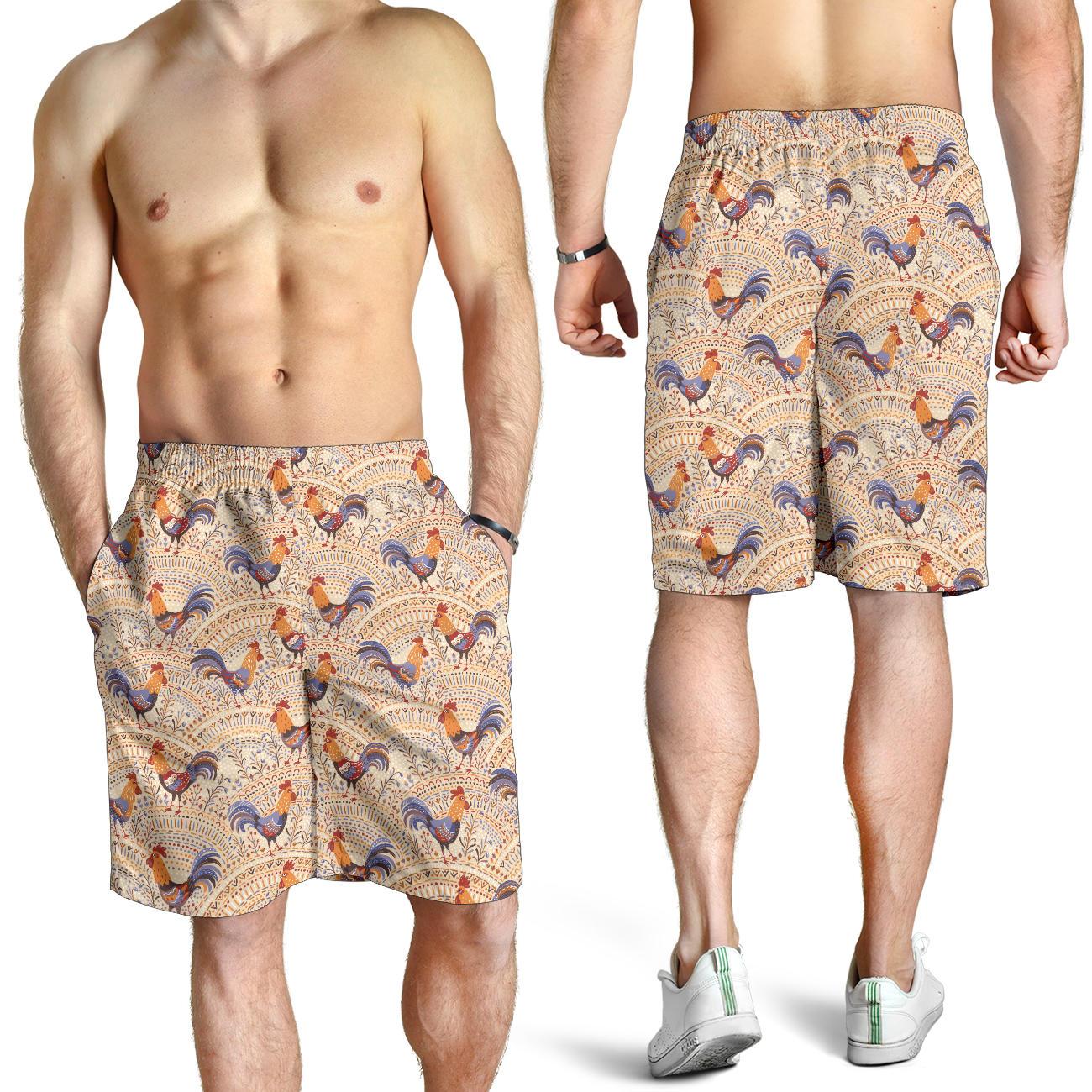 Chicken Boho Style Pattern Mens Shorts-JTAMIGO.COM