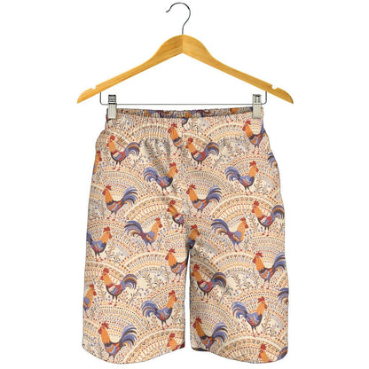 Chicken Boho Style Pattern Mens Shorts-JTAMIGO.COM