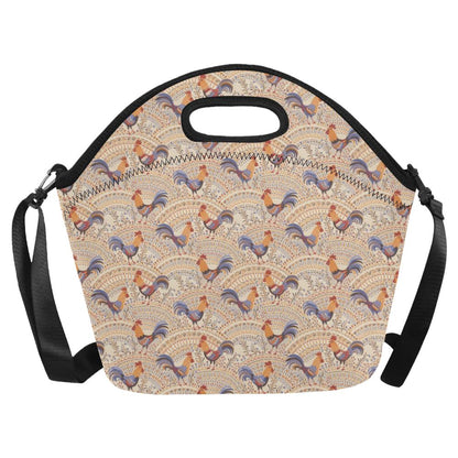 Chicken Boho Style Pattern Neoprene Lunch Bag (Model 1669)(Large)-JTAMIGO.COM
