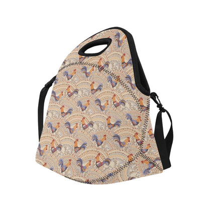 Chicken Boho Style Pattern Neoprene Lunch Bag (Model 1669)(Large)-JTAMIGO.COM