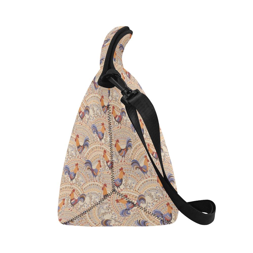 Chicken Boho Style Pattern Neoprene Lunch Bag (Model 1669)(Large)-JTAMIGO.COM