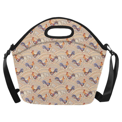 Chicken Boho Style Pattern Neoprene Lunch Bag (Model 1669)(Large)-JTAMIGO.COM