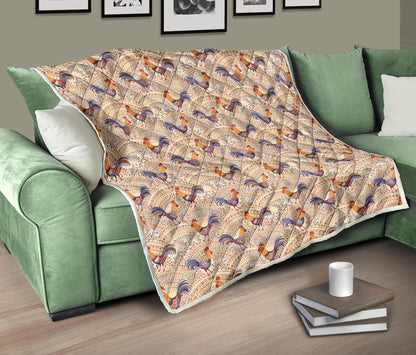 Chicken Boho Style Pattern Premium Quilt-JTAMIGO.COM