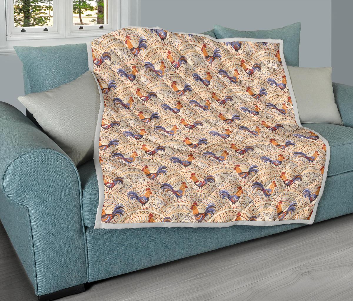 Chicken Boho Style Pattern Premium Quilt-JTAMIGO.COM