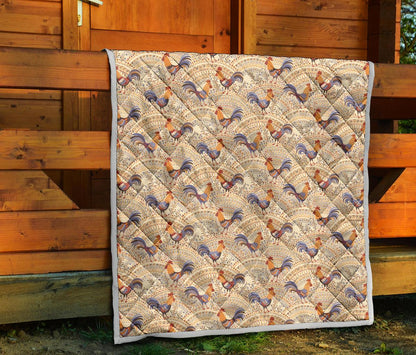 Chicken Boho Style Pattern Premium Quilt-JTAMIGO.COM