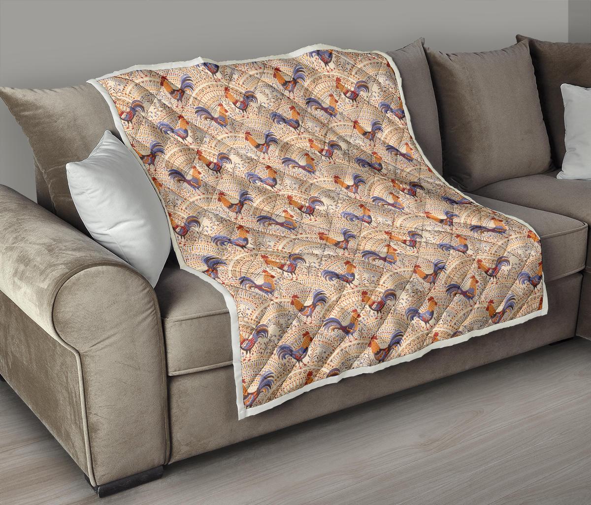 Chicken Boho Style Pattern Premium Quilt-JTAMIGO.COM