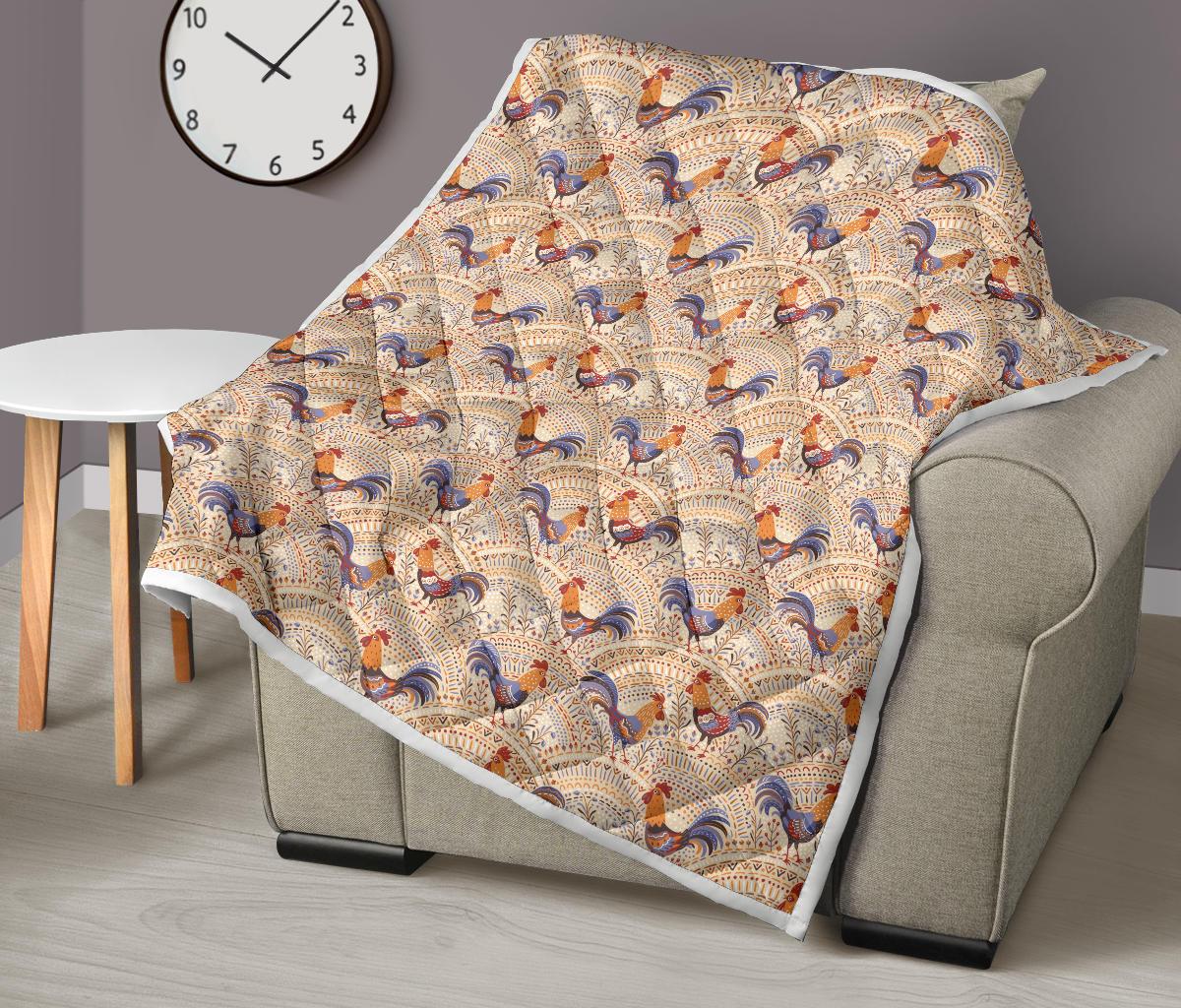 Chicken Boho Style Pattern Premium Quilt-JTAMIGO.COM