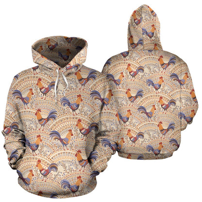 Chicken Boho Style Pattern Pullover Hoodie