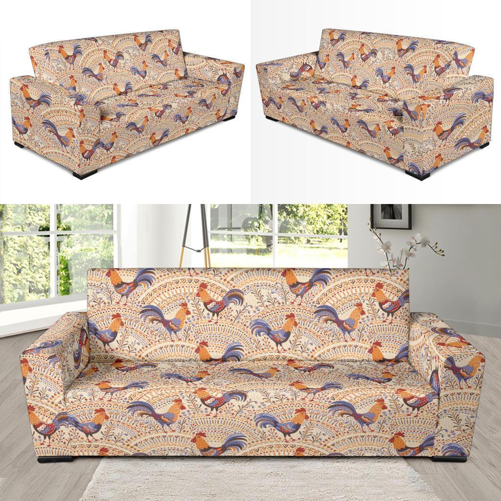 Chicken Boho Style Pattern Sofa Slipcover-JTAMIGO.COM