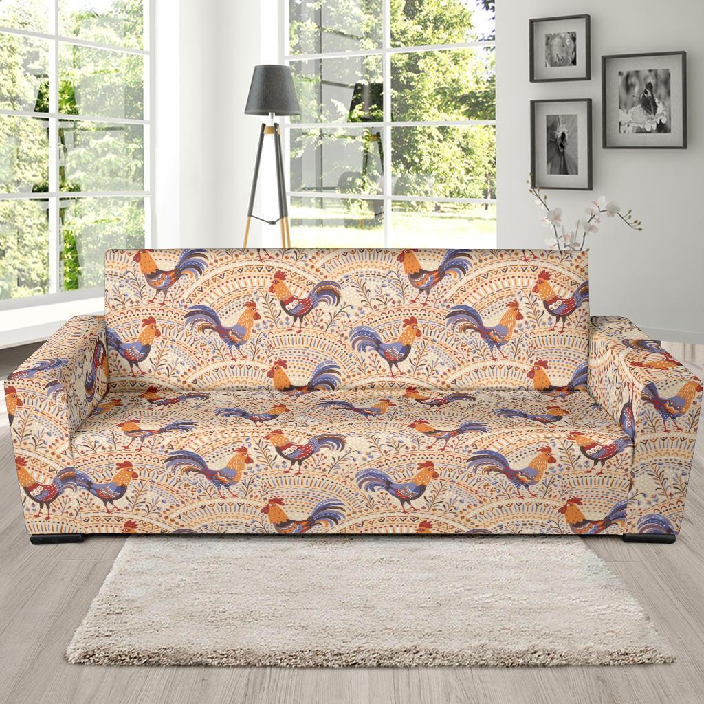 Chicken Boho Style Pattern Sofa Slipcover-JTAMIGO.COM