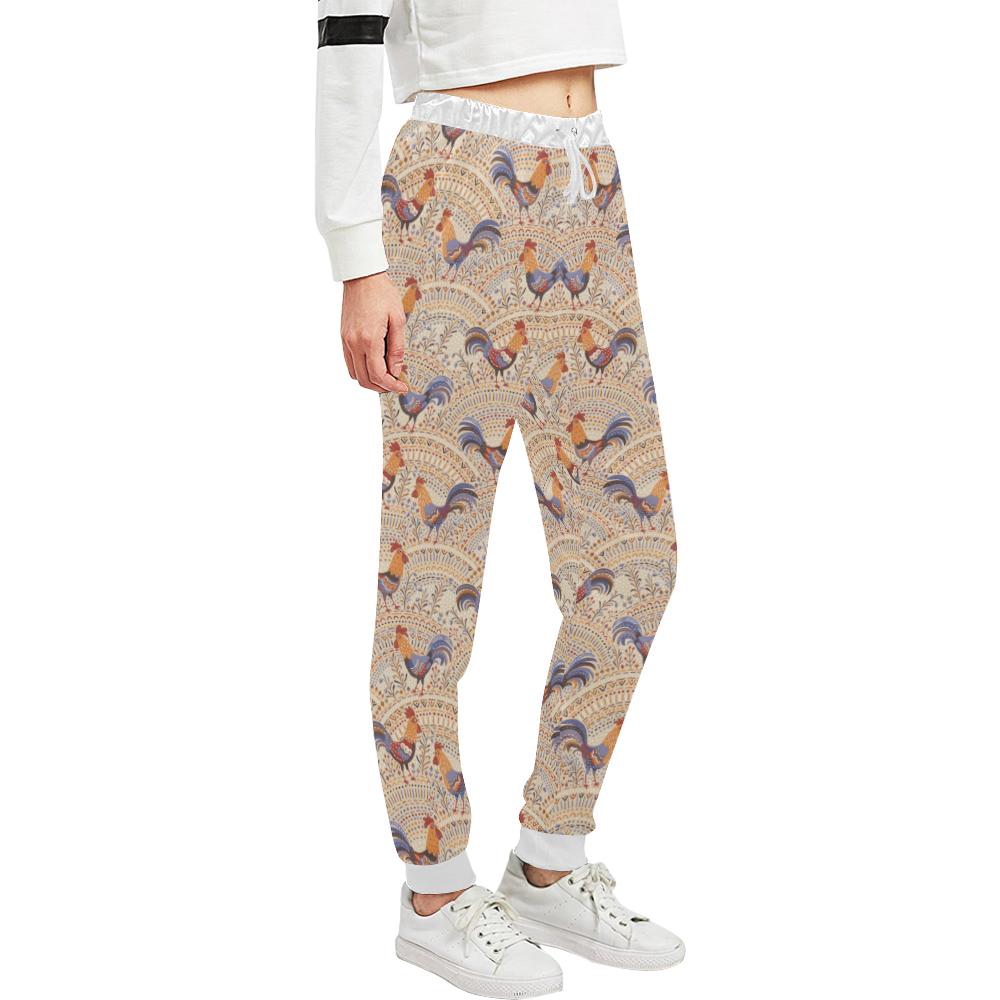Chicken Boho Style Pattern Unisex Casual Sweatpants (Model L11)-JTAMIGO.COM