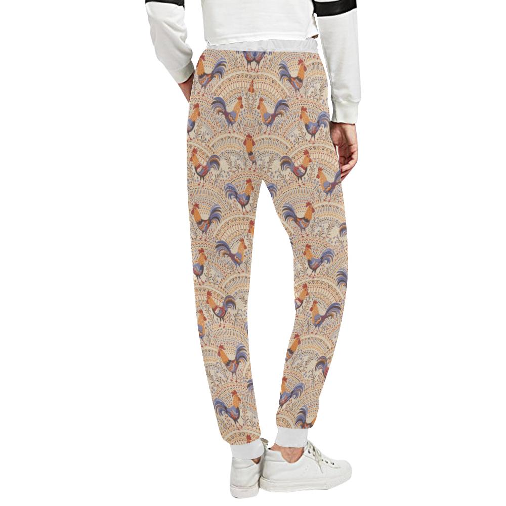 Chicken Boho Style Pattern Unisex Casual Sweatpants (Model L11)-JTAMIGO.COM