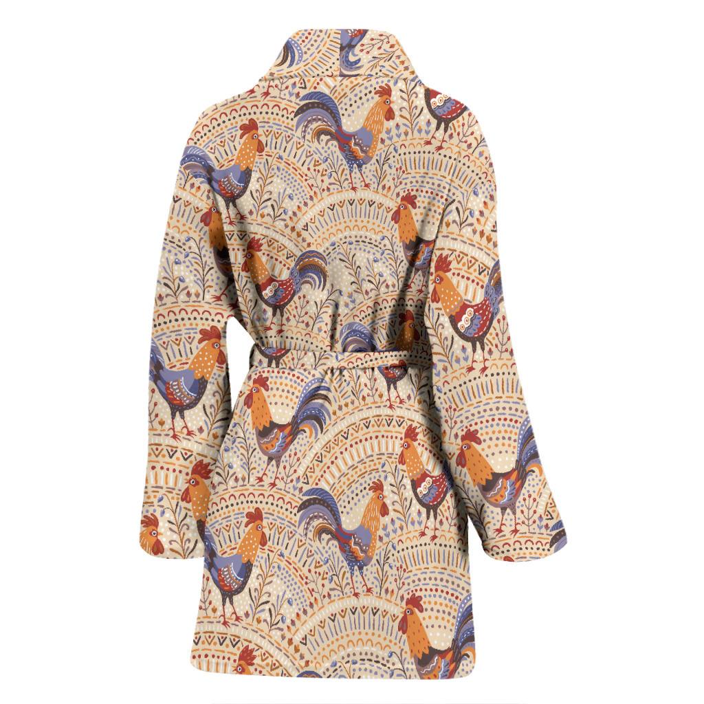 Chicken Boho Style Pattern Women Bath Robe-JTAMIGO.COM