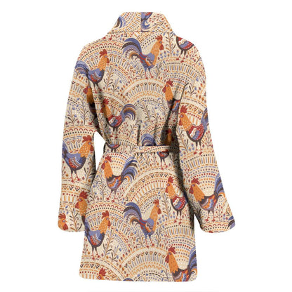 Chicken Boho Style Pattern Women Bath Robe-JTAMIGO.COM