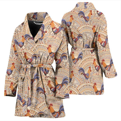 Chicken Boho Style Pattern Women Bath Robe-JTAMIGO.COM