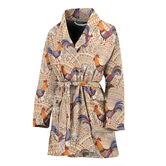 Chicken Boho Style Pattern Women Bath Robe-JTAMIGO.COM