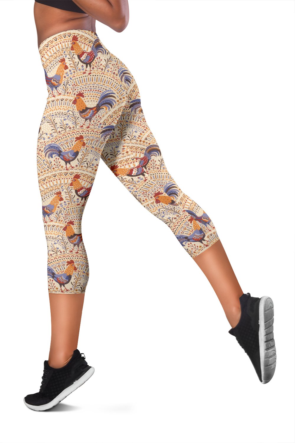 Chicken Boho Style Pattern Women Capris
