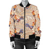 Chicken Boho Style Pattern Women Casual Bomber Jacket